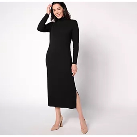 Women with Control Regular Finespun Jersey Tummy Control Midi Dress. Size LP - Picture 1 of 16